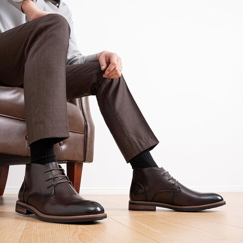 Jousen Men Chukka Boots Premium Leather Black Boots in Saudi Arabia