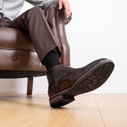 Jousen Men Chukka Boots Premium Leather Black Boots in Saudi Arabia