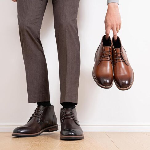 Jousen Men Chukka Boots Premium Leather Black Boots in Saudi Arabia