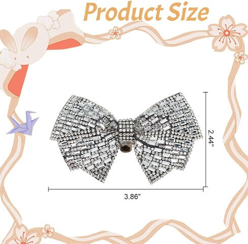 1 Pair Grey Bow Shoe Clips Wedding Rhinestone Bow Shoe Buckles Bridal Removable Shoe Clips Bowknot Shoe Buckle Bag Clothing Hair Decorations for Women Party Heels Flats Pumps Craft in Saudi Arabia