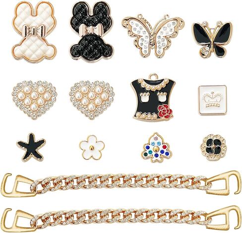 Cute Shoe Charms Compatible with Crocs Clog Sandals Summer Shoe Decoration Charms, Cute Designer Charms Bling Shoes Jewelry Charms for Girls Kids Teens Adults Women in Saudi Arabia