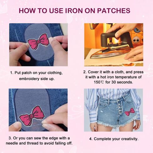 25Pcs Iron on Patches Embroidered Patches, Cute Applique Patches DIY Accessories for Hats, Clothes, Jeans, Backpacks, Shoes in Saudi Arabia