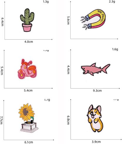 25Pcs Iron on Patches Embroidered Patches, Cute Applique Patches DIY Accessories for Hats, Clothes, Jeans, Backpacks, Shoes in Saudi Arabia