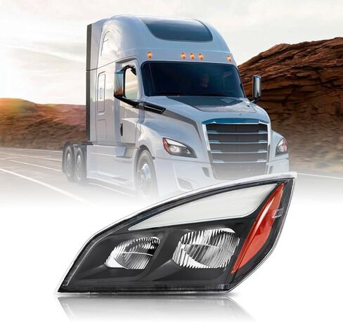 Freightliner Headlights for Cascadia Freightliner Cascadia 2018-2024,Replacement Headlamp DOT and SAE Approved (Black, Left) in Saudi Arabia