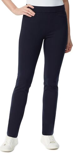 Gloria Vanderbilt Women's Pull on Trouser 4 Pocket Mid Rise Straight Leg Pant Standard in Saudi Arabia