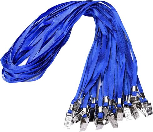 Wisdompro Lanyard with Clip, 30 Pack of 17 inch Blank Flat Nylon Neck Strap Lanyard with Bulldog Clip Attachment for ID Badges, Name Tags - Black in Saudi Arabia