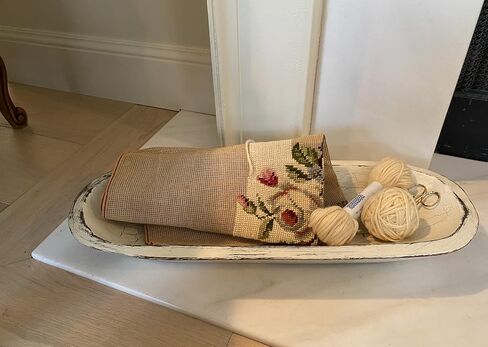 Loblolly Dough Bowls for Decor/Large Oval Wooden Bowl / L22 x W8 x 3H inch/Handcrafted Reproduction/Decorative Rustic Farmhouse/Table Centerpiece/Candle Holder/Food Safe (DIstressed Ivory) in Saudi Arabia