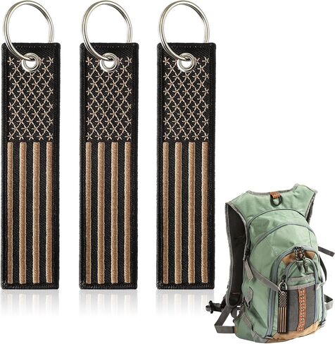 Quelay 3 Pcs American Flag Keychain Tag with Key Ring Nylon Patriotic Key Tag for Attachment to Keys Bags Luggage Motorcycles Scooters Cars Gifts in Saudi Arabia