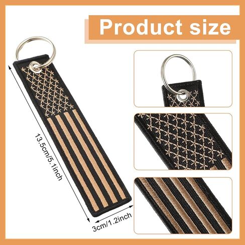 Quelay 3 Pcs American Flag Keychain Tag with Key Ring Nylon Patriotic Key Tag for Attachment to Keys Bags Luggage Motorcycles Scooters Cars Gifts in Saudi Arabia