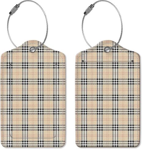 2 Pack Luggage Tag for Suitcase Leather Travel Cruise Luggage Tag with Stainless Steel Loop Name ID Label Privacy Cover for Adults Teens Travel Bag Labels Set(Cute Cat) in Saudi Arabia