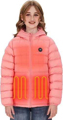 Venustas Kids Heated Jacket with Battery Pack, Boys Girls Lightweight Electric Heated Coat in Kuwait