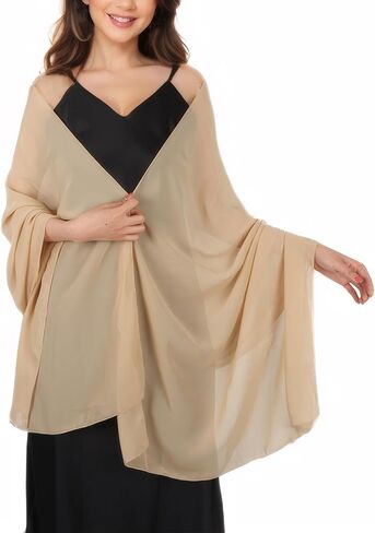 MUQU Shawls and Wraps for Evening Dresses - Sheer Chiffon Shawl Wedding Evening Scarf for Women in Saudi Arabia