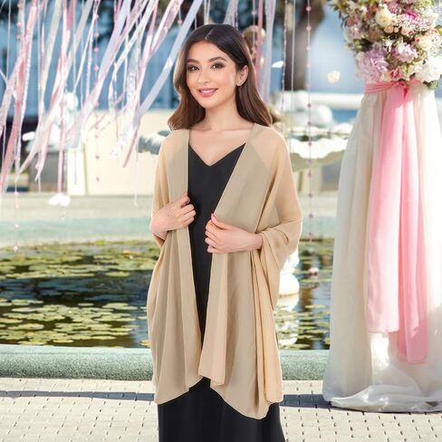 MUQU Shawls and Wraps for Evening Dresses - Sheer Chiffon Shawl Wedding Evening Scarf for Women in Saudi Arabia