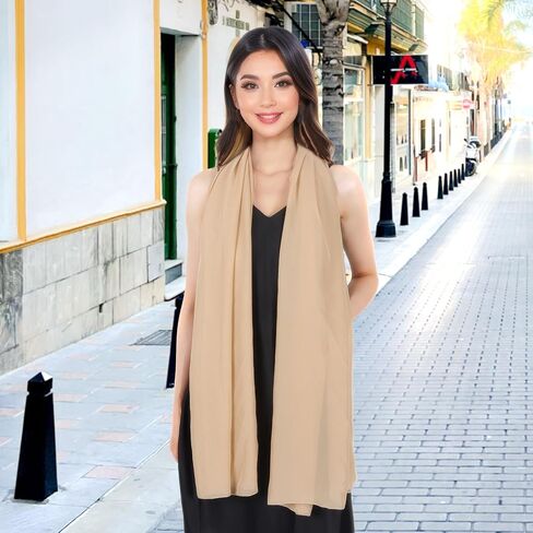 MUQU Shawls and Wraps for Evening Dresses - Sheer Chiffon Shawl Wedding Evening Scarf for Women in Saudi Arabia