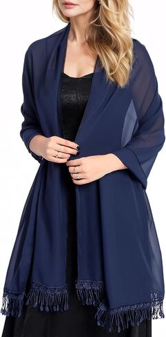 MUQU Shawls and Wraps for Evening Dresses - Sheer Chiffon Shawl Wedding Evening Scarf for Women in Saudi Arabia