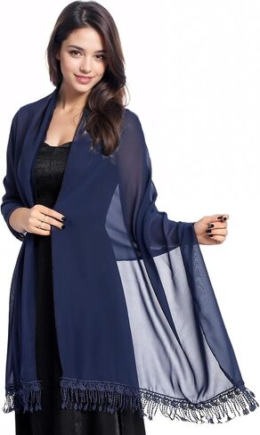 MUQU Shawls and Wraps for Evening Dresses - Sheer Chiffon Shawl Wedding Evening Scarf for Women in Saudi Arabia