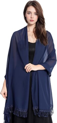 MUQU Shawls and Wraps for Evening Dresses - Sheer Chiffon Shawl Wedding Evening Scarf for Women in Saudi Arabia