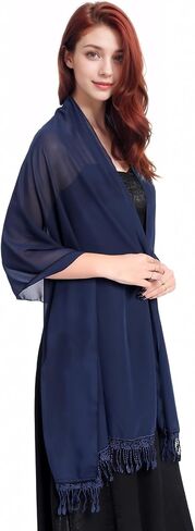 MUQU Shawls and Wraps for Evening Dresses - Sheer Chiffon Shawl Wedding Evening Scarf for Women in Saudi Arabia