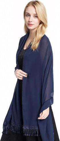 MUQU Shawls and Wraps for Evening Dresses - Sheer Chiffon Shawl Wedding Evening Scarf for Women in Saudi Arabia