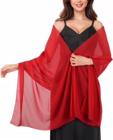 MUQU Shawls and Wraps for Evening Dresses - Sheer Chiffon Shawl Wedding Evening Scarf for Women in Saudi Arabia