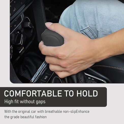 2 PCS Car Gear Shift Knob Cover, Universal Elastic Silicone Handbrake Cover Protector, Anti-Slip Automatic Shift Protect Accessories, for Most Cars Interior Accessories (Black) in Saudi Arabia