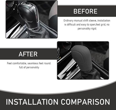 2 PCS Car Gear Shift Knob Cover, Universal Elastic Silicone Handbrake Cover Protector, Anti-Slip Automatic Shift Protect Accessories, for Most Cars Interior Accessories (Black) in Saudi Arabia