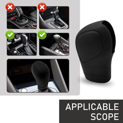 2 PCS Car Gear Shift Knob Cover, Universal Elastic Silicone Handbrake Cover Protector, Anti-Slip Automatic Shift Protect Accessories, for Most Cars Interior Accessories (Black) in Saudi Arabia