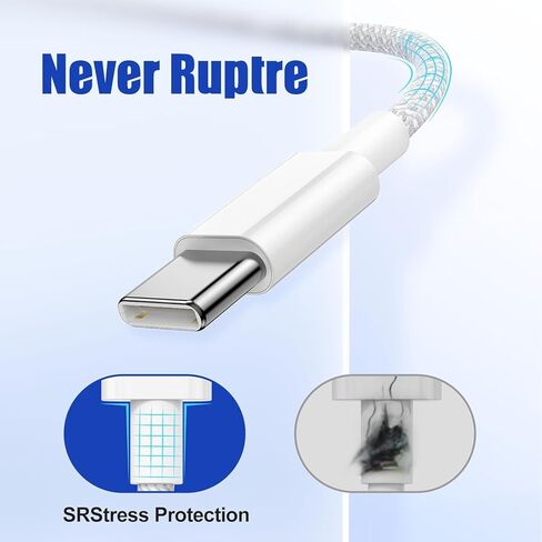 شاحن USB C شحن سريع لهاتف iPhone 15، [معتمد من MFi] كتلة طاقة 20 وات لجهاز iPad Pro/Air/Mini Type-C، 3 حزم كابل 6Ft&10Ft C إلى C لهاتف iPhone 15/15 Plus/15 Pro/ 15 Pro Max Rapid Charge in Kuwait