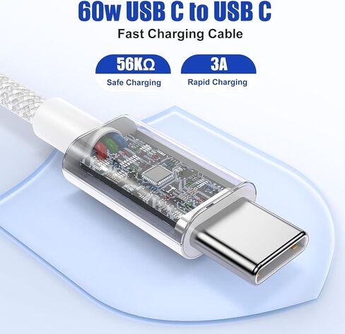 شاحن USB C شحن سريع لهاتف iPhone 15، [معتمد من MFi] كتلة طاقة 20 وات لجهاز iPad Pro/Air/Mini Type-C، 3 حزم كابل 6Ft&10Ft C إلى C لهاتف iPhone 15/15 Plus/15 Pro/ 15 Pro Max Rapid Charge in Kuwait