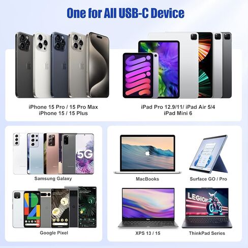 شاحن USB C شحن سريع لهاتف iPhone 15، [معتمد من MFi] كتلة طاقة 20 وات لجهاز iPad Pro/Air/Mini Type-C، 3 حزم كابل 6Ft&10Ft C إلى C لهاتف iPhone 15/15 Plus/15 Pro/ 15 Pro Max Rapid Charge in Kuwait