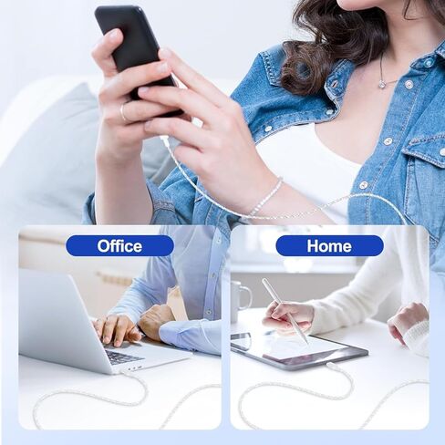 شاحن USB C شحن سريع لهاتف iPhone 15، [معتمد من MFi] كتلة طاقة 20 وات لجهاز iPad Pro/Air/Mini Type-C، 3 حزم كابل 6Ft&10Ft C إلى C لهاتف iPhone 15/15 Plus/15 Pro/ 15 Pro Max Rapid Charge in Kuwait