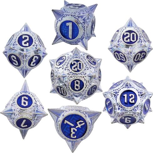 Metal DND Dice Set, Round Tip Dice 7 Polyhedral Dice, Mtg Pathfinder D20 Set for Rpg Roleplaying Dice Game D20 Free Leather Storage Bag Antique Bronze in Saudi Arabia