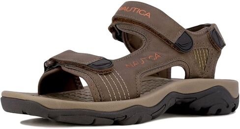 Nautica Men's Sandals, Open Toe Athletic Water Shoes With Strap-Senecca-Brown-10 in Saudi Arabia