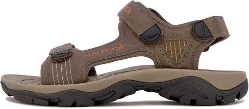 Nautica Men's Sandals, Open Toe Athletic Water Shoes With Strap-Senecca-Brown-10 in Saudi Arabia