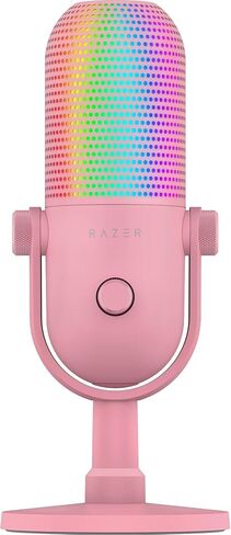 Razer Seiren V3 Chroma RGB USB Microphone: Stream & Game Reactive Lighting - Tap-to-Mute Sensor - Condenser Mic - Digital Gain Limiter & Shock Absorber - PC, Discord, OBS Studio, XSplit - Black in Saudi Arabia
