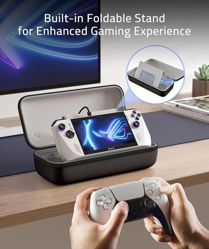 Syntech Hard Carrying Case Compatible with ASUS ROG Ally Console and Accessories, Portable Travel Handheld Case for Storage and Stand, EVA Shockproof Protective Carry Bag with Large Capacity in Kuwait