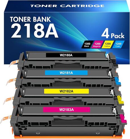 خراطيش حبر 218A 218X مكونة من 4 عبوات 3301dw بديلة متوافقة لطابعة HP 218A 218X Color Laserjet Pro MFP 3301fdw 3301cdw 3201dw 3301sdw مجموعة حبر عالية الإنتاجية (أسود سماوي أصفر أرجواني) in Kuwait