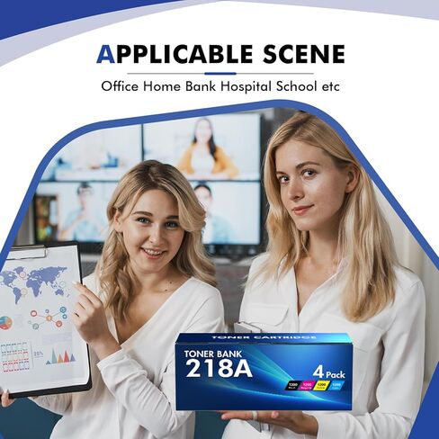 خراطيش حبر 218A 218X مكونة من 4 عبوات 3301dw بديلة متوافقة لطابعة HP 218A 218X Color Laserjet Pro MFP 3301fdw 3301cdw 3201dw 3301sdw مجموعة حبر عالية الإنتاجية (أسود سماوي أصفر أرجواني) in Kuwait