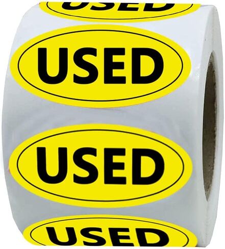 Yellow Oval New and Used Inventory Labels, Inventory Control Stickers for Retail Stores, Thrift Shops, Garage Sales,1x2 Inch,500 Pcs (New) in Saudi Arabia