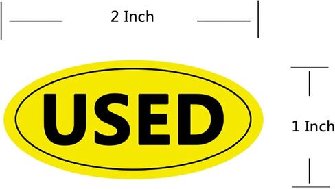 Yellow Oval New and Used Inventory Labels, Inventory Control Stickers for Retail Stores, Thrift Shops, Garage Sales,1x2 Inch,500 Pcs (New) in Saudi Arabia