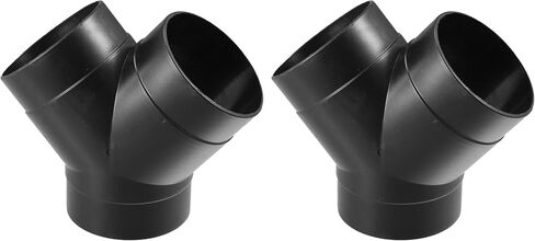 Y Piece Duct Air Ducting Connector Straight Air Heater Duct Joiner Connector Pipe 2.95'' 75mm OD Black (Set of 2) in Saudi Arabia