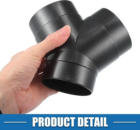 Y Piece Duct Air Ducting Connector Straight Air Heater Duct Joiner Connector Pipe 2.95'' 75mm OD Black (Set of 2) in Saudi Arabia