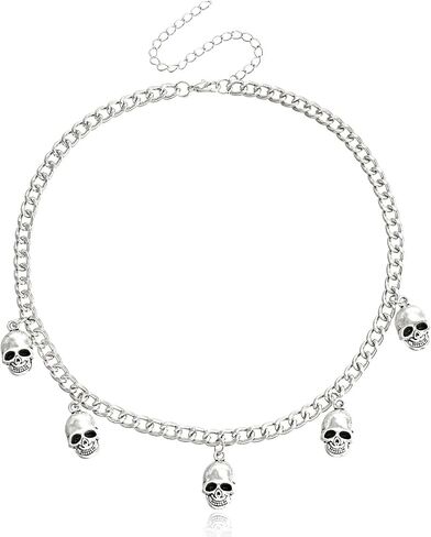 MIFYNN Gothic Skull Choker Necklace for Women Skull Skeleton Pendant Necklace Punk Skeleton Necklace Goth Halloween Jewelry Gifts for Women in Kuwait