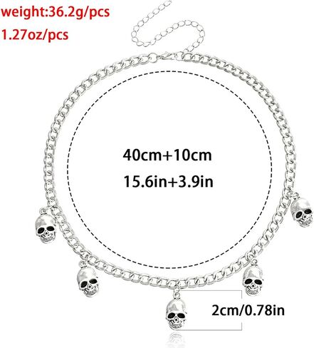 MIFYNN Gothic Skull Choker Necklace for Women Skull Skeleton Pendant Necklace Punk Skeleton Necklace Goth Halloween Jewelry Gifts for Women in Kuwait