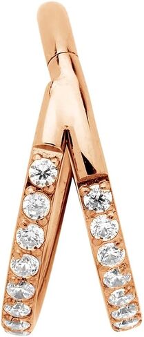 365 SLEEPERS Titanium Implant Grade 16G 8mm -12mm Double Gem Hinged Segment Ring Helix Tragus Septum Clicker Nose Lip Hoop Earring Body Piercing Jewelry in Kuwait