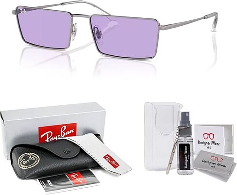 Ray-Ban Pulse Collection RB3741 Emy Rectangular Sunglasses for Men for Women + BUNDLE With Designer iWear Kit in Saudi Arabia