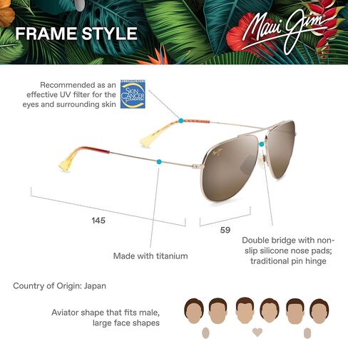 Maui Jim Hauoli Aviator Sunglasses in Kuwait
