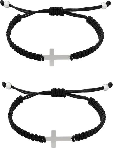 Sacina Y2k Aesthetic Black Cross Bracelet Strand, Cross Bracelet for Women, Christian Bracelet, BFF Bracelet, Grunge Bracelet, Christmas Jewelry Gift for Women in Saudi Arabia