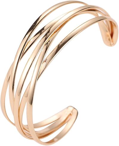 YBMYCM Chunky Gold Cuff Bracelet for Women Gold Line Web Wrist Cuff Bangle Bracelet Fashion Costume Jewelry in Saudi Arabia