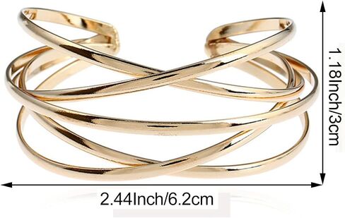 YBMYCM Chunky Gold Cuff Bracelet for Women Gold Line Web Wrist Cuff Bangle Bracelet Fashion Costume Jewelry in Saudi Arabia
